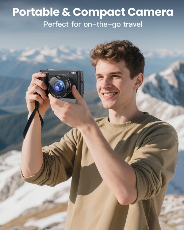 4K Digital Camera for Photography, WiFi 64MP 180° Flip Screen 3" Autofocus Vlogging Camera for YouTube, 16X Zoom Compact Point and Shoot Cameras for Beginner with 32GB Card, 2 Batteries - Image 7