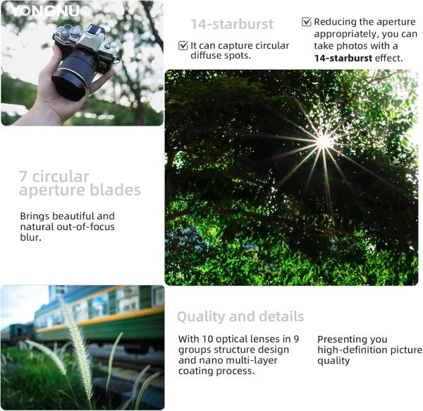 YONGNUO YN17MM F1.7M Lens for M43 Mount, 17mm F1.7 Standard Prime Auto Focus, MFT Micro Four Thirds for Mirrorless Cameras - Image 7